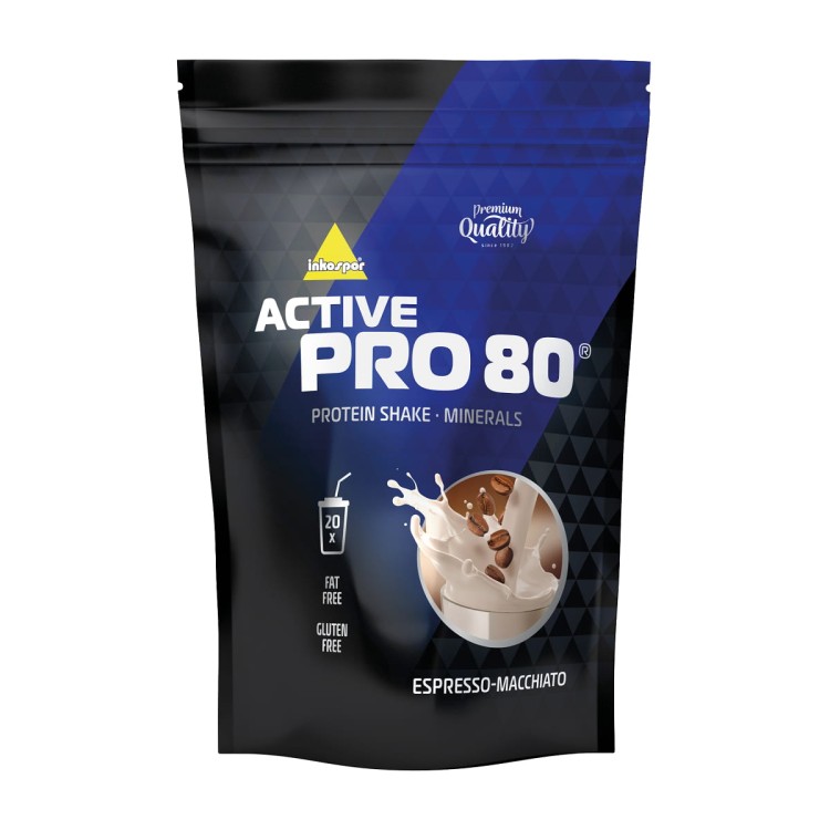 Białko klasy premium Active Pro 80 w smaku espresso macchiato. 500 gram.