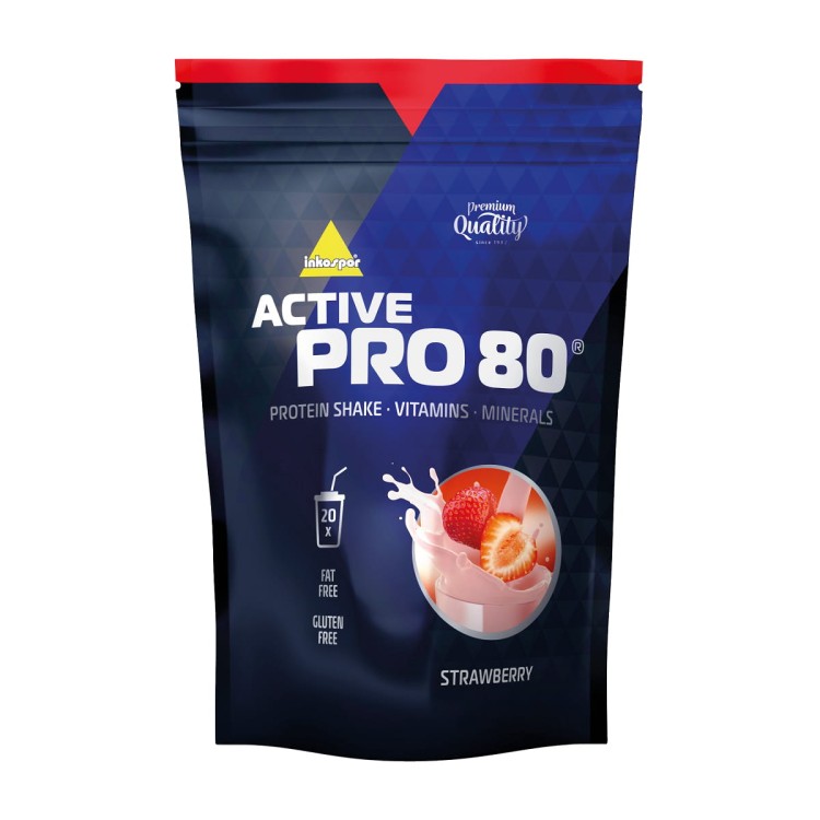 Białko klasy premium Active Pro 80 w smaku truskawkowym. 500 gram.