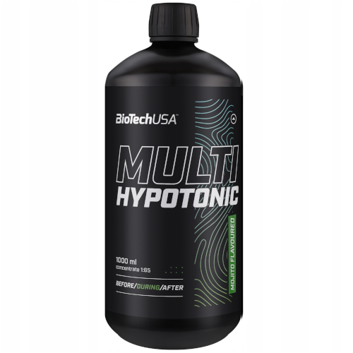 Multihypotonic BioTech USA — bardzo wydajny koncentrat napoju hipotonicznego w smaku mojito przeznaczony do szybkiego nawodnienia i uzupełnienia elektrolitów podczas treningu. Produkt dedykowany osobom aktywnym fizycznie, trenującym intensywnie