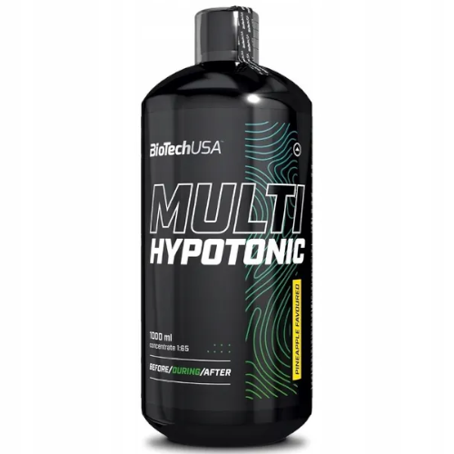 Multihypotonic BioTech USA — bardzo wydajny koncentrat napoju hipotonicznego w smaku ananasowym przeznaczony do szybkiego nawodnienia i uzupełnienia elektrolitów podczas treningu. Produkt dedykowany osobom aktywnym fizycznie, trenującym intensywnie