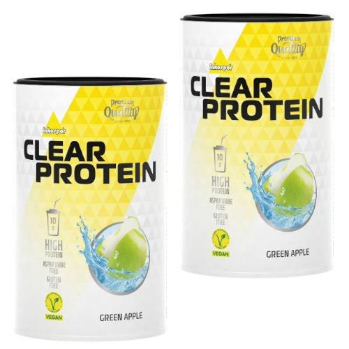 Inkospor Clear Iso Protein dwa opakowania po 300 g – roślinne, owocowe białko typu clear whey w proszku.