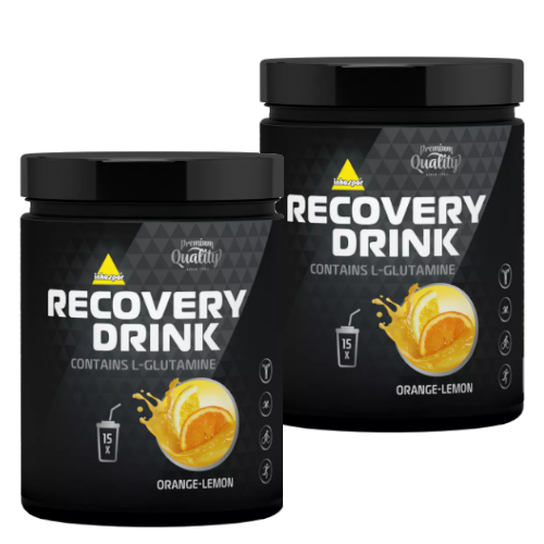 Zestaw produktów Inkospor Recovery Drink w dwóch opakowaniach po 525g – napój węglowodanowy o smaku pomarańcza‑cytryna, wspierający szybką regenerację po intensywnym treningu. Idealny dla sportowców potrzebujących uzupełnienia energii i elektrolitów.