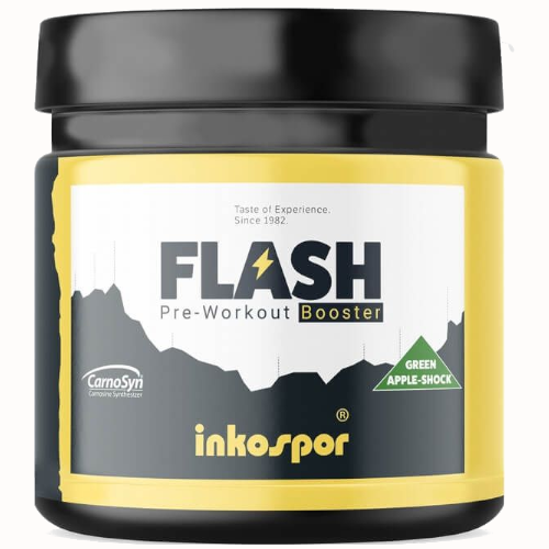 Flash Pump Booster Inkospor – przedtreningowy suplement bez kofeiny w smaku zielone jabłko