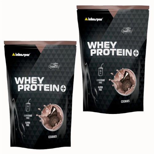 Inkospor whey protein PLUS 1000 gram - 2 opakowania po 500 gram w smaku ciasteczkowym.