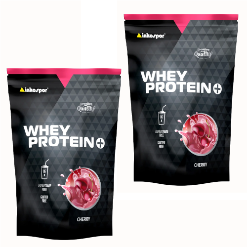 Inkospor whey protein PLUS 1000 gram - 2 opakowania po 500 gram w smaku wiśniowym.