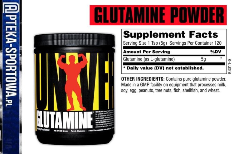 universal glutamine powder UNIVERSAL www.apteczka-sportowa.pl